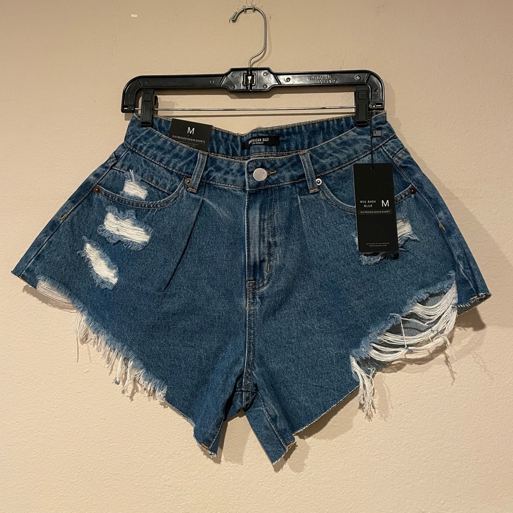 Denim Blue Distressed Women's Shorts